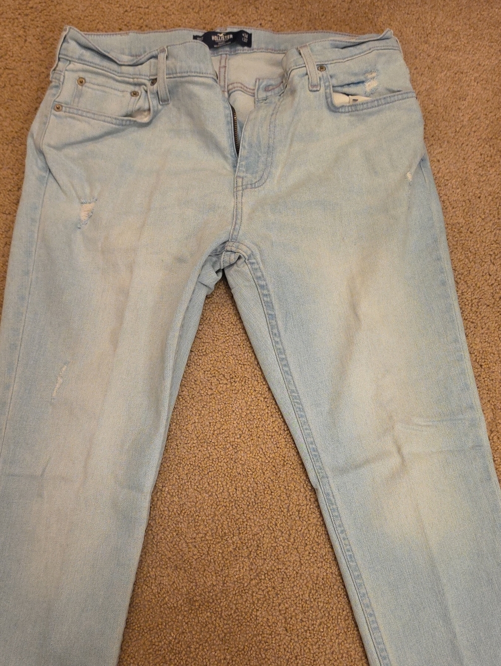 Hollister Men's Light Wash Slim Straight Jeans 34x32